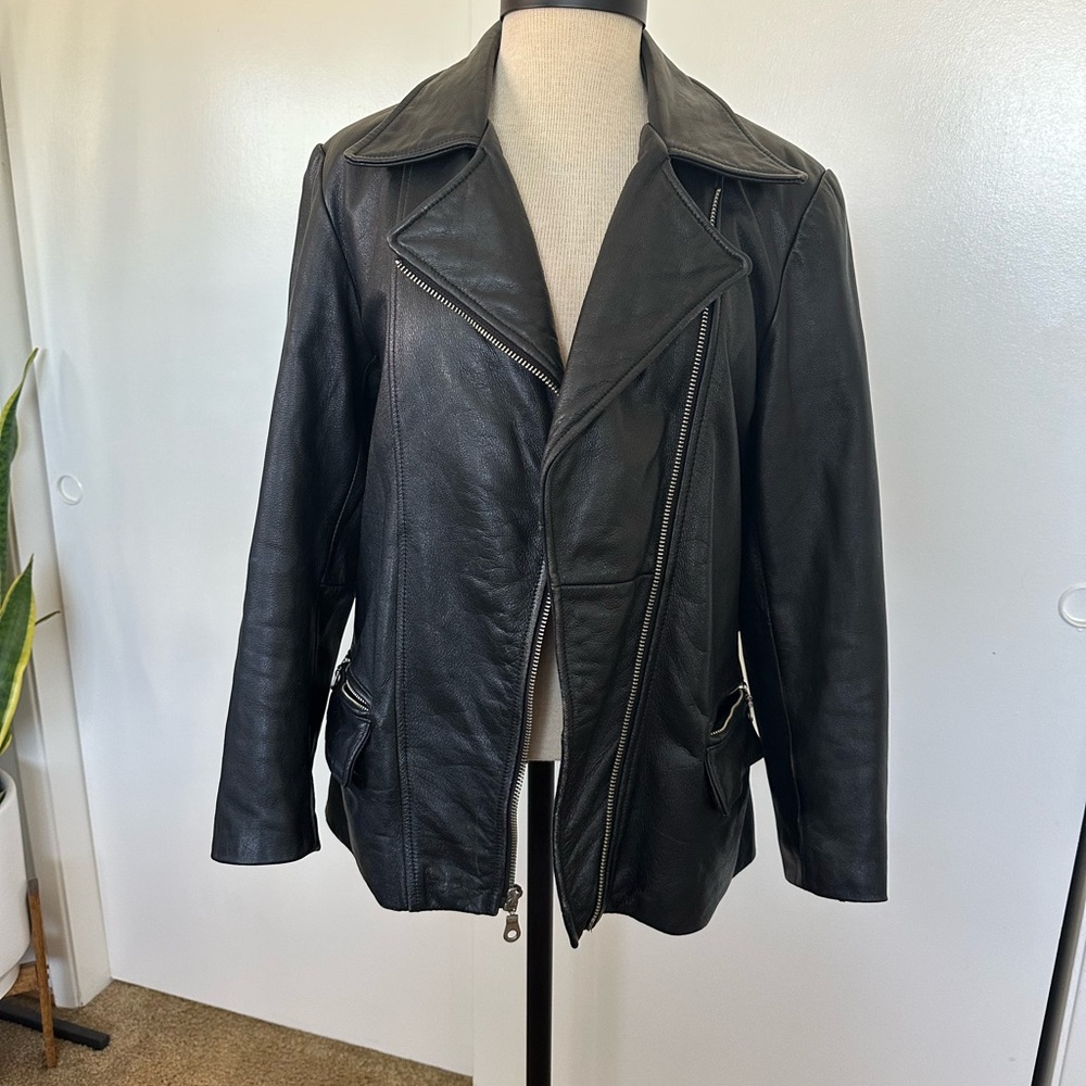 Wilsons vintage Black Leather Jacket M